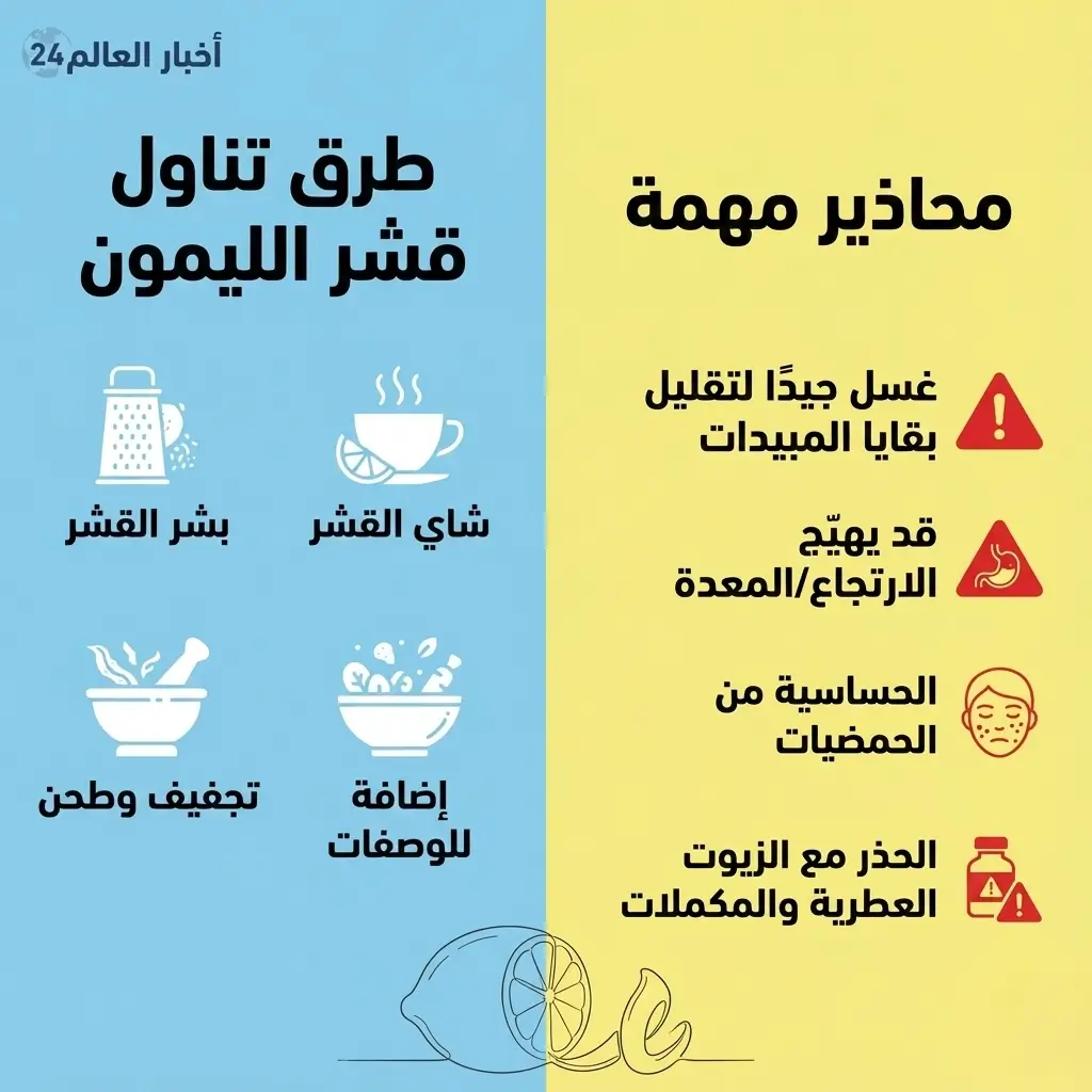 فوائد قشر الليمون