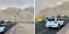 موجة غبار هائلة تضرب وادي الدواسر بالرياض